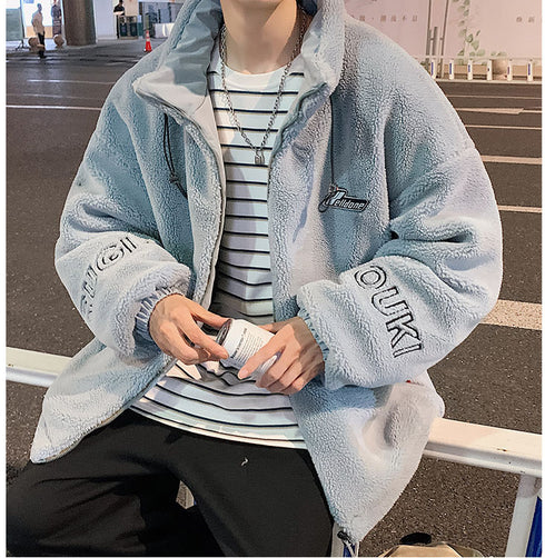 Men's Sherpa Jacket Full Zip Plus Size Winter Coat