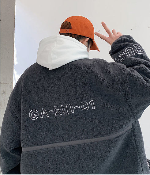 Men's Sherpa Jacket Full Zip Plus Size Winter Coat