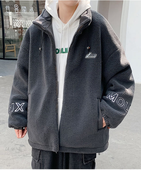 Men's Sherpa Jacket Full Zip Plus Size Winter Coat