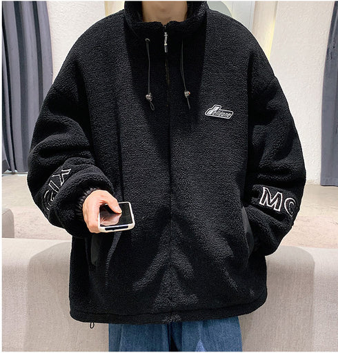 Men's Sherpa Jacket Full Zip Plus Size Winter Coat