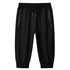 Men's Shorts Capri Pants with Zipper Pocket Drawstring