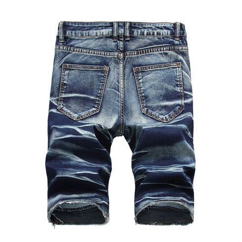 Men's Skinny Classic Denim Distressed Ripped Jean Shorts