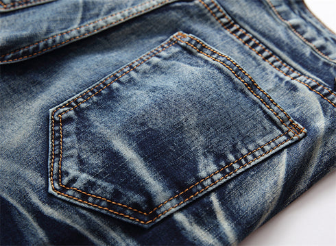 Men's Skinny Classic Denim Distressed Ripped Jean Shorts