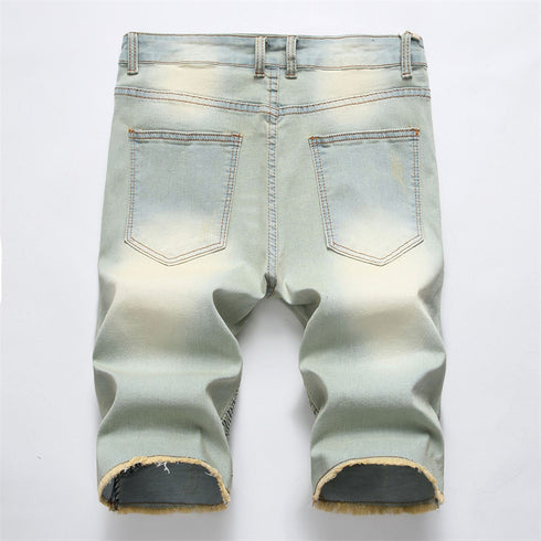 Men's Skinny Classic Denim Distressed Ripped Jean Shorts