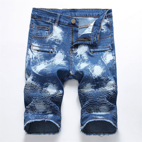 Men's Skinny Classic Denim Distressed Ripped Jean Shorts