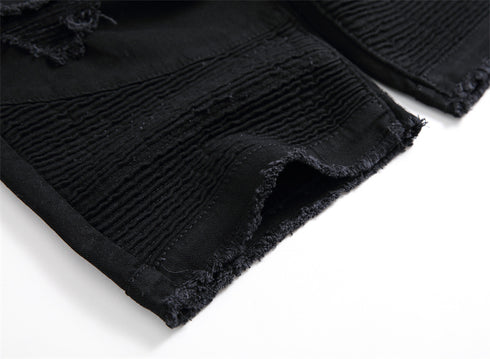 Men's Skinny Classic Denim Distressed Ripped Jean Shorts