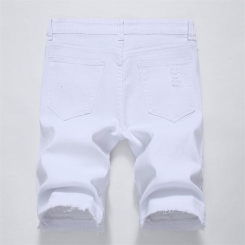 Men's Skinny Classic Denim Distressed Ripped Jean Shorts