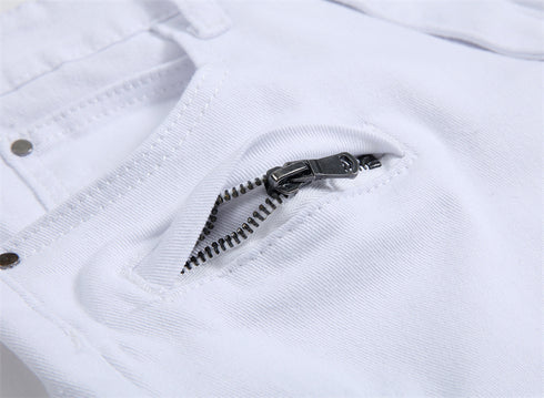 Men's Skinny Classic Denim Distressed Ripped Jean Shorts