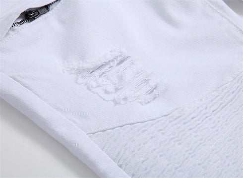 Men's Skinny Classic Denim Distressed Ripped Jean Shorts