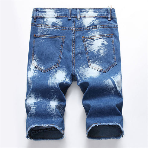 Men's Skinny Classic Denim Distressed Ripped Jean Shorts