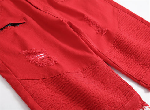 Men's Skinny Classic Denim Distressed Ripped Jean Shorts