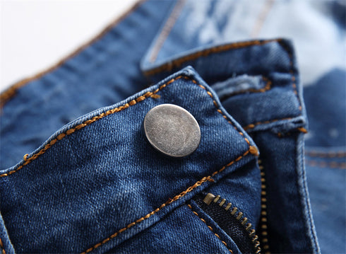 Men's Skinny Classic Denim Distressed Ripped Jean Shorts