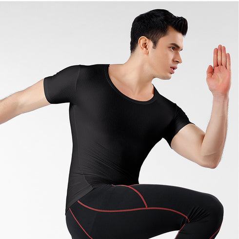 Men's Skinny Short Sleeve Sport T-shirt Shapewear