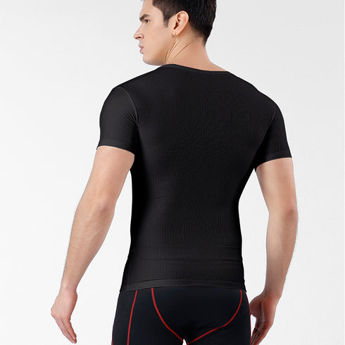Men's Skinny Short Sleeve Sport T-shirt Shapewear