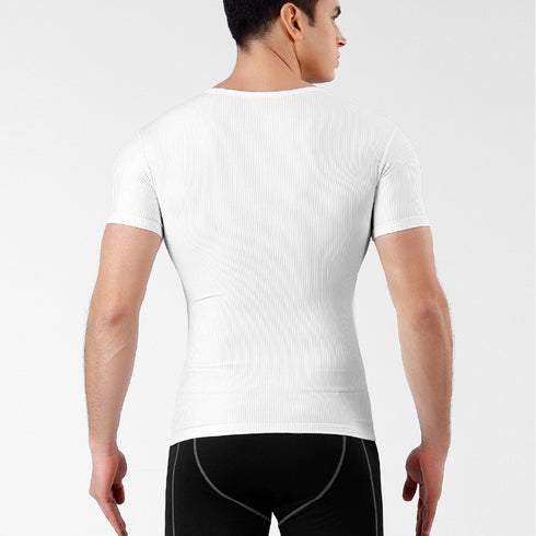 Men's Skinny Short Sleeve Sport T-shirt Shapewear