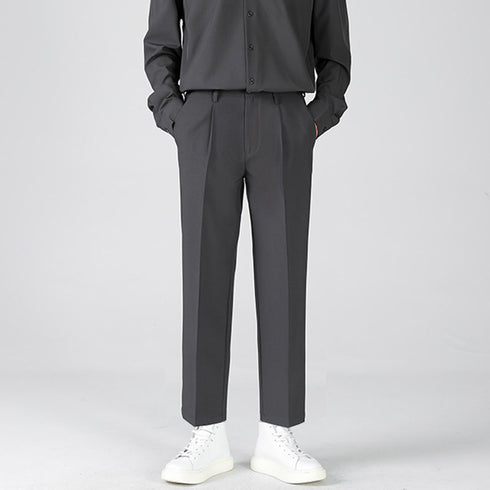 Men's Slim Fit Pleat Front Fleece-Lined Dress Pants