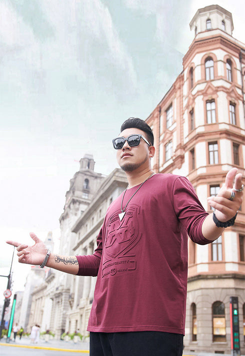 Men's Solid Big and Tall Crewneck Plus Size Sweatshirt