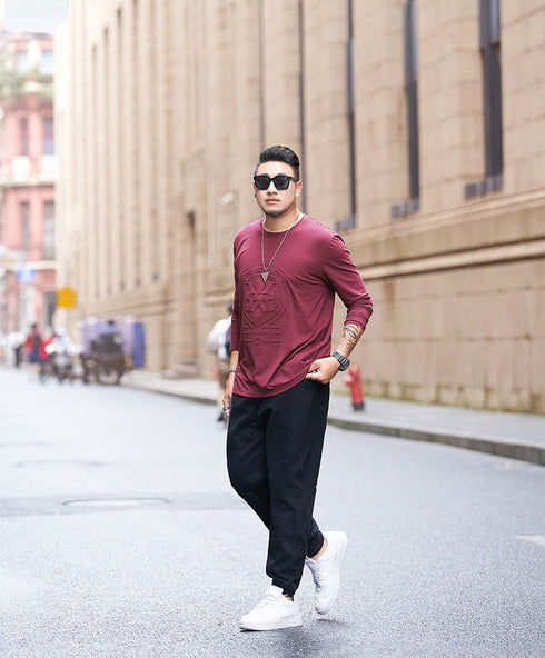 Men's Solid Big and Tall Crewneck Plus Size Sweatshirt