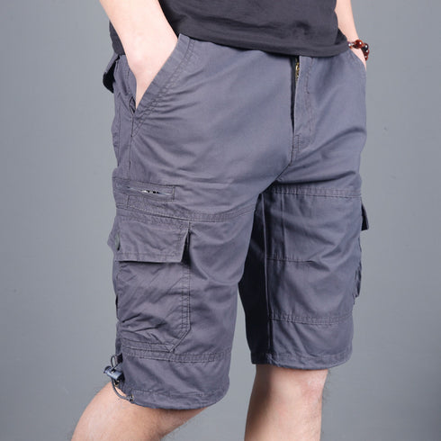Men's Solid Colors Multi-Pocket Cargo Shorts