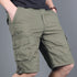 Men's Solid Colors Multi-Pocket Cargo Shorts
