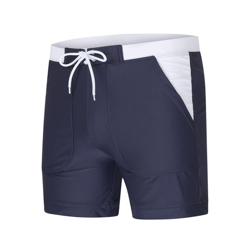 Men's Solid Swim Sport Swim Trunks with Pockets