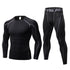 Men's Sport Long Sleeve Shirt Pants Two Piece Shapewear