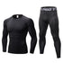 Men's Sport Long Sleeve Shirt Pants Two Piece Shapewear