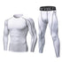 Men's Sport Long Sleeve Shirt Pants Two Piece Shapewear