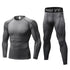 Men's Sport Long Sleeve Shirt Pants Two Piece Shapewear