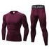 Men's Sport Long Sleeve Shirt Pants Two Piece Shapewear