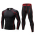 Men's Sport Long Sleeve Shirt Pants Two Piece Shapewear