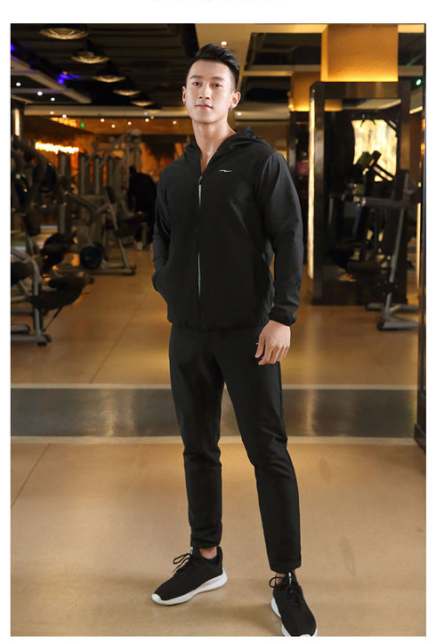 Men's Sports Pants Sauna Suits Side Pocket with Jacket