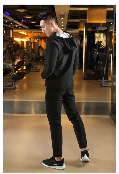 Men's Sports Pants Sauna Suits Side Pocket with Jacket