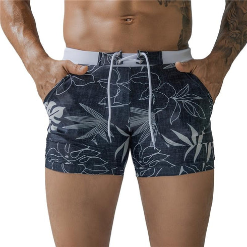 Men's Square Leg Swim Briefs Printed Swimming Trunks