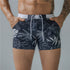 Men's Square Leg Swim Briefs Printed Swimming Trunks