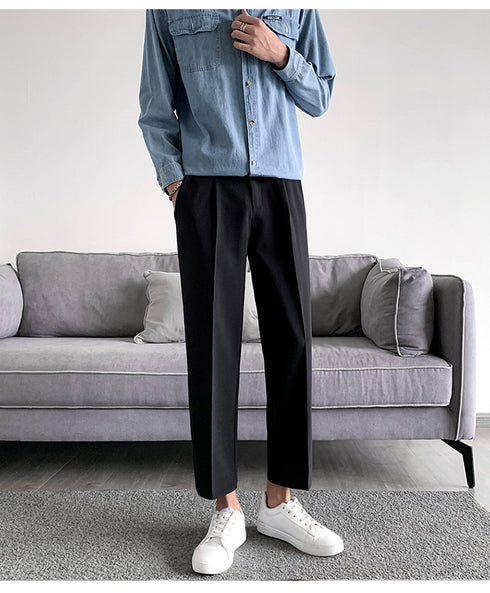 Men's Straight Fit Pleat-Front Dress Pants