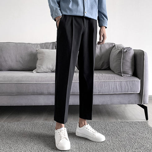 Men's Straight Fit Pleat-Front Dress Pants