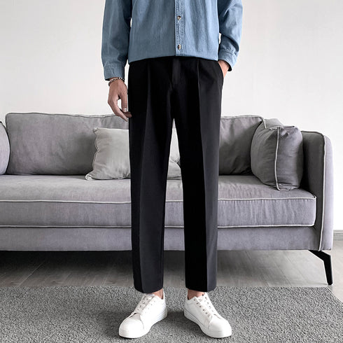 Men's Straight Fit Pleat-Front Dress Pants