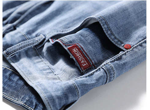 Men's Straight Five Pocket Casual Jean Denim Shorts