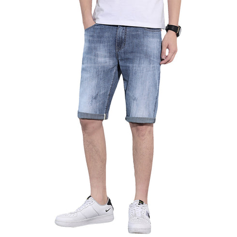Men's Straight Five Pocket Casual Jean Denim Shorts