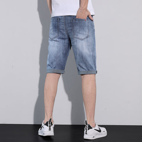 Men's Straight Five Pocket Casual Jean Denim Shorts