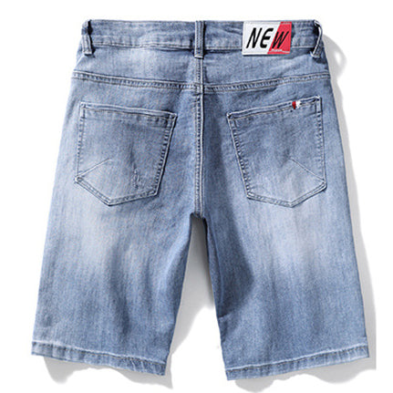 Men's Straight Five Pocket Casual Jean Denim Shorts