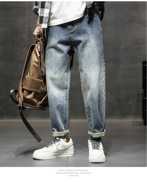 Men's Straight Loose Fit Denim Jeans