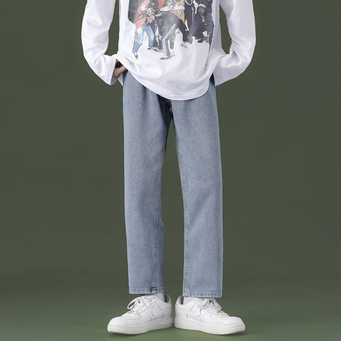 Men's Straight fit Jeans Wide-Leg Denim Pants