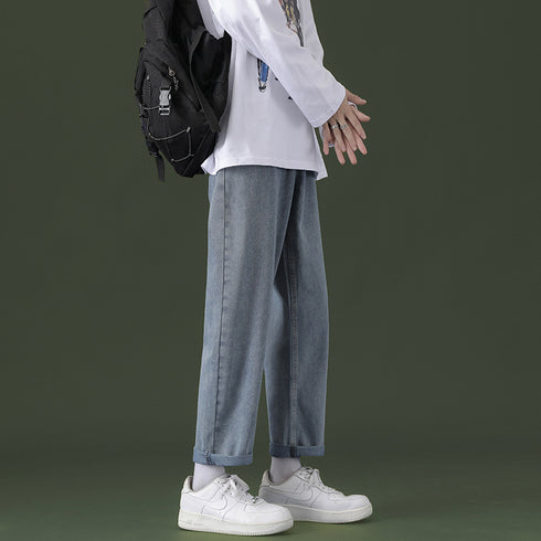 Men's Straight fit Jeans Wide-Leg Denim Pants