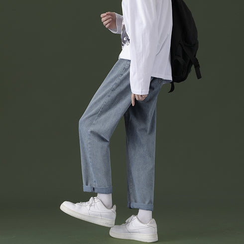 Men's Straight fit Jeans Wide-Leg Denim Pants