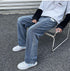 Men's Streetwear Jeans Loose Straight Fit Denim Pants