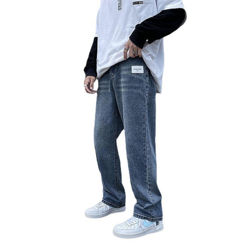 Men's Streetwear Jeans Loose Straight Fit Denim Pants