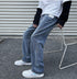 Men's Streetwear Jeans Loose Straight Fit Denim Pants