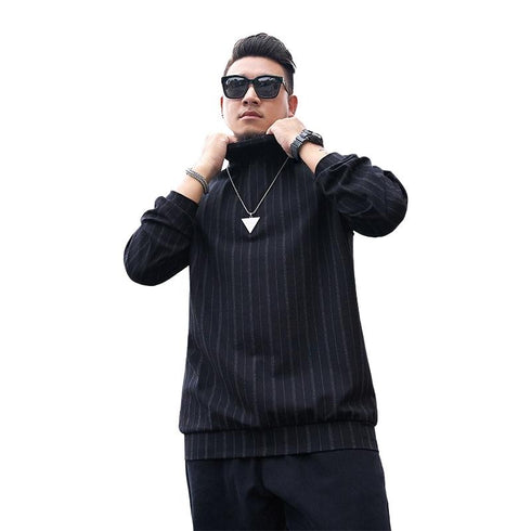 Men's Stripe Causal Round Neck Plus Size Sweatshirts